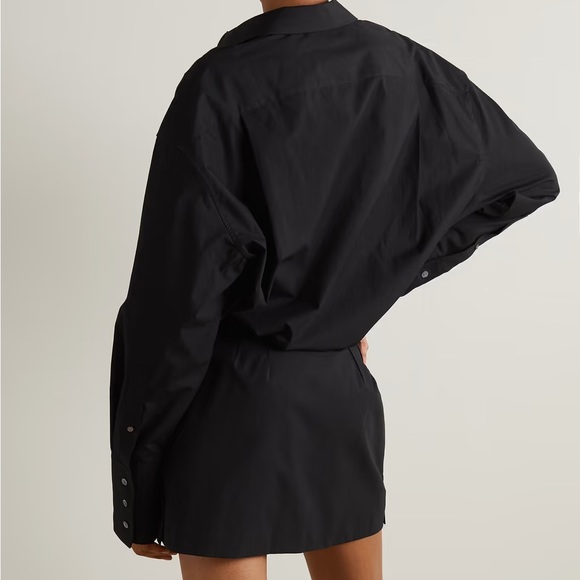 INTERIOR The Tutto draped cotton poplin mini shirt dress - Picture 4 of 6